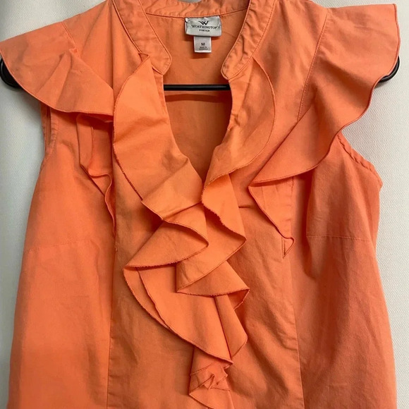 Worthington stretch orange sleeveless top size medium - Picture 2 of 8